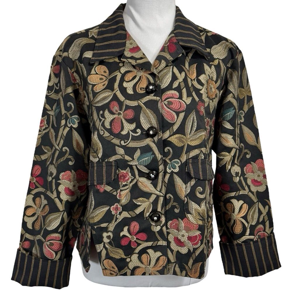 Vintage My Boyfriend's Back Boho Baroque Jacket‎ Size S Oversized Cropped Boxy